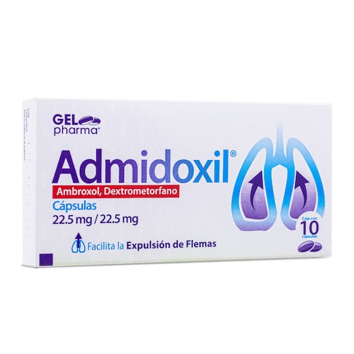 Admidoxil Ambroxol, Dextrometorfano Facilita La Expulsión De Flemas 10 Caps 22.5 Mg 