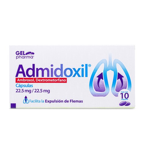 Admidoxil Ambroxol, Dextrometorfano Facilita La Expulsión De Flemas 10 Caps 22.5 Mg 