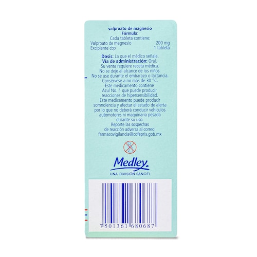 Valproato De Magnesio C/40 Tab. 200 Mg Valproato Sódico Psicofarma 