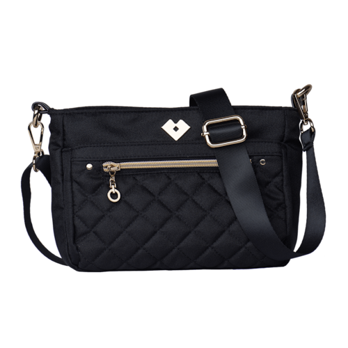 LuckyLy Bolsa Crossbody de Mujer, estilo Bolsa Bandolera de Mano y al Hombro tipo Mensajero de Viaje, Modelo Jenny, Negro