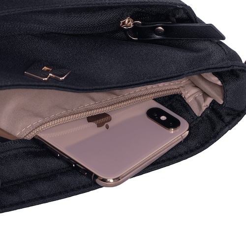 LuckyLy Bolsa Crossbody de Mujer, estilo Bolsa Bandolera de Mano y al Hombro tipo Mensajero de Viaje, Modelo Jenny, Negro