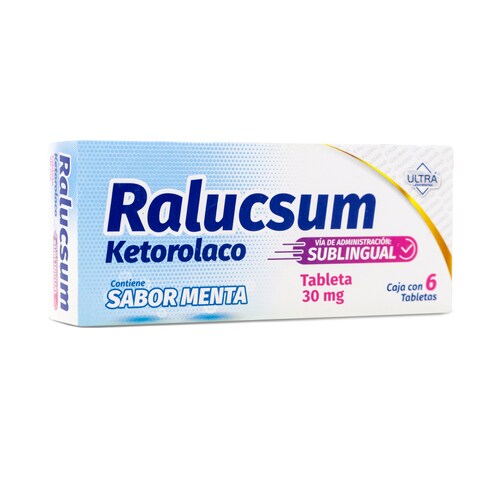 Ralucsum 6 Tab 30 Mg Ketorolaco Sabor Menta Sublingual Ultra 