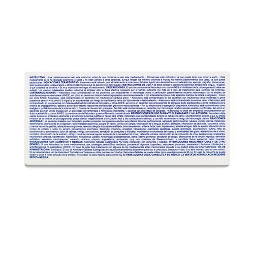 Ralucsum 6 Tab 30 Mg Ketorolaco Sabor Menta Sublingual Ultra 