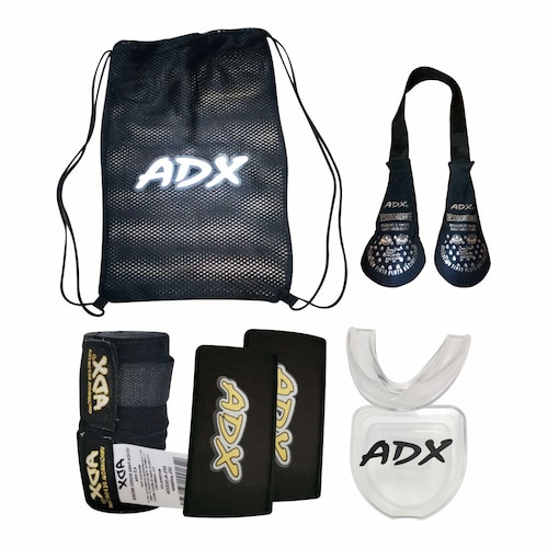 Guante de Box ADX Modelo Dx  Pvc + Nudilleras + Desodorizante + Vendas