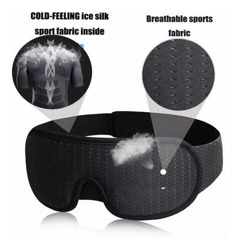 Antifaz 3d Para Dormir Adjustable Respirable + Tapones Oidos