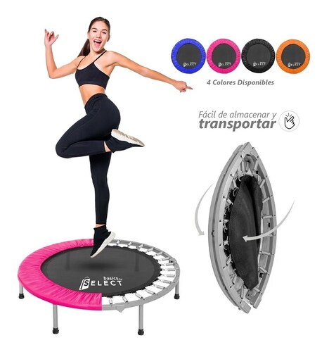 Trampolín Brincolín Para Aeróbicos Fitness Ejercicio Rosa