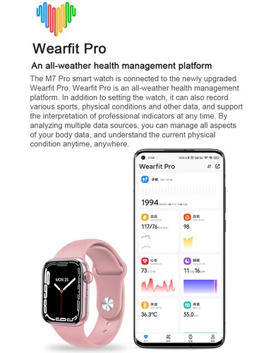 Smartwatch M7 Pro 2022 Reloj Inteligente Serie 7 Petukita Box Negro