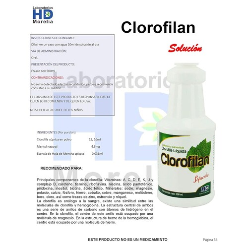 Clorofilan, Solución, 500 ml, Clorofila Liquida