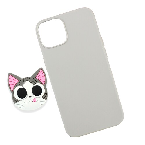 Funda Case Triche para IPHONE 13 Diseño Gato Michi SO Color Gris