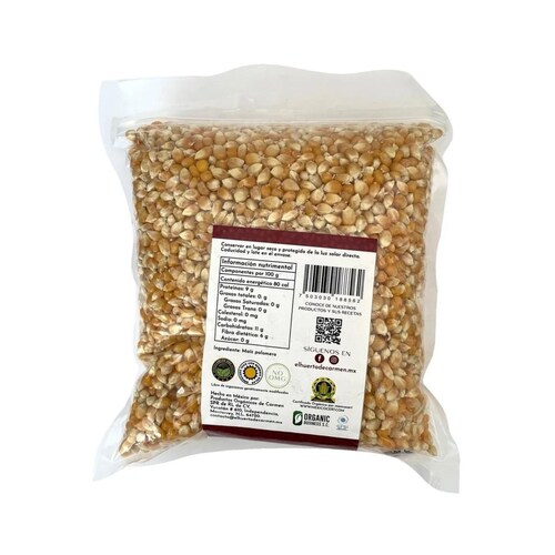Maíz Palomero 1kg Orgánico Huerto De Carmen Palomas Grandes