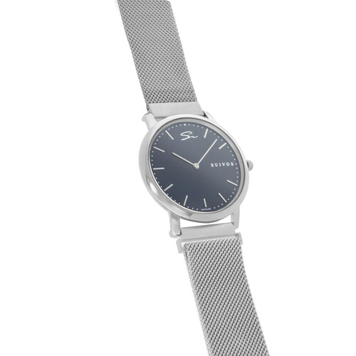 Reloj Suizo, Suivos NAVY STEEL, zafiro, 10 años de batería, acero hipoalergénico