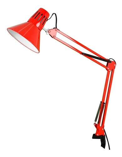 Lámpara Oscilante De Escritorio Brazo Flexible Ajustable Roja