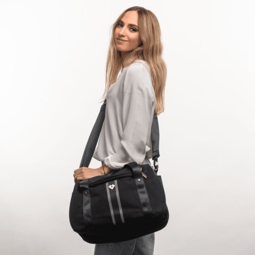 LuckyLy Maleta Deportiva para Mujer y de Viaje, con Múltiples Compartimentos y Ligera, Modelo Maxi, Negro