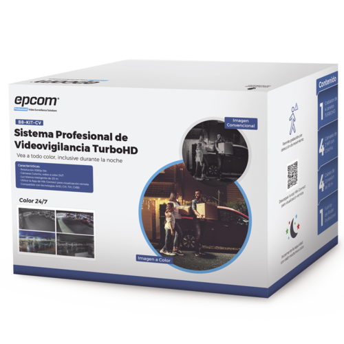 Epcom Kit de Vigilancia B8-KIT-CV de 4 Cámaras CCTV Bullet y 4 Canales