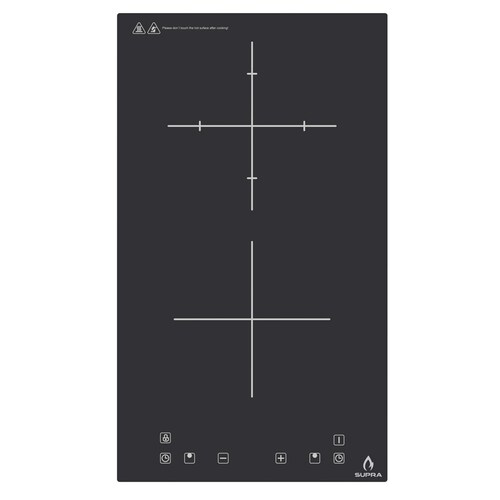 COMBO con campana de pared 60cm, parrilla de inducción y parrilla de gas SUPRA CINQUE de color negro