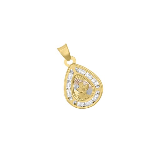 Medalla Mini Gota Espíritu Santo Oro 14k + Regalo