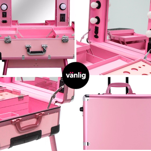 Cosmetiquera Estación De Maquillaje Maletín Con Luz Rosa Vanity VANLIG