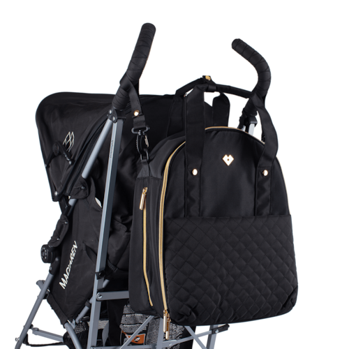 LuckyLy Pañalera Mochila de Bebé Moderna con Múltiples Compartimentos, Incluye Cambiador, Modelo Evie, Negro