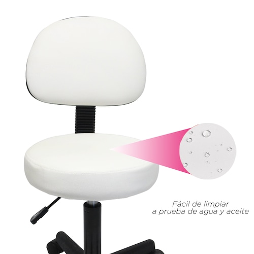 Silla Taburete Banco Con Respaldo Blanco Consultorio Tatoo Spa VANLIG