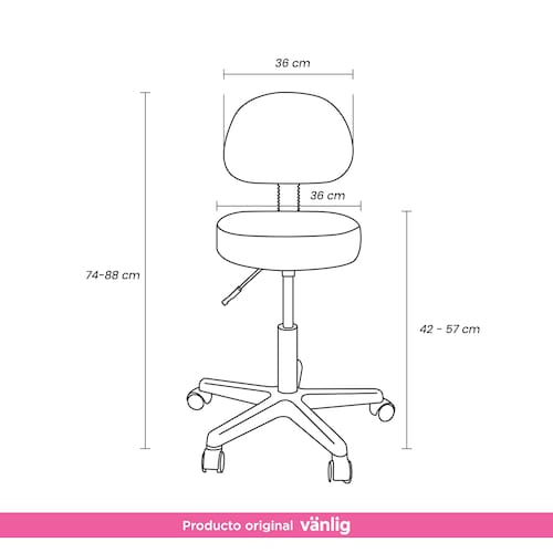 Silla Taburete Banco Con Respaldo Blanco Consultorio Tatoo Spa VANLIG