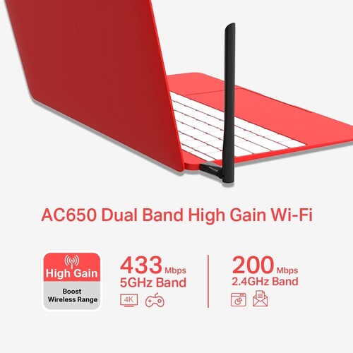 Adaptador De Red USB Mercusys MU6H Inalambrico Banda Dual AC650 Alta Ganancia.