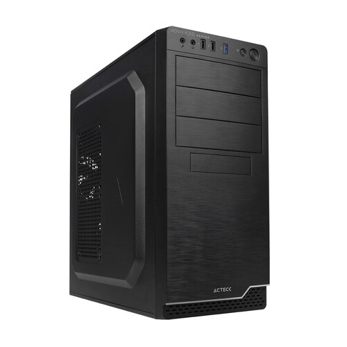 Gabinete Acteck Milan Elite, Midi-tower, Atx/micro Atx/mini-itx, Usb 3.0, Incluye Fuente De 500w, Negro