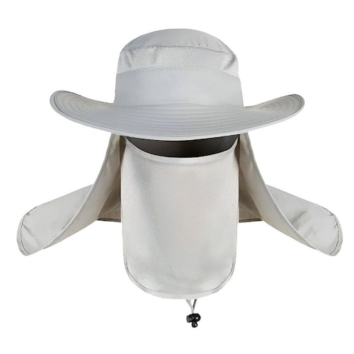Gorra para el sol Sombrero de pesca Protección Transpirable Visera para  exteriores con cara extraíble Cubierta con solapa para el cuello , Gris  oscuro