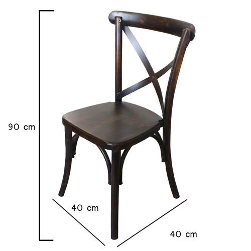 Silla de madera crossback estilo vintage color tabaco