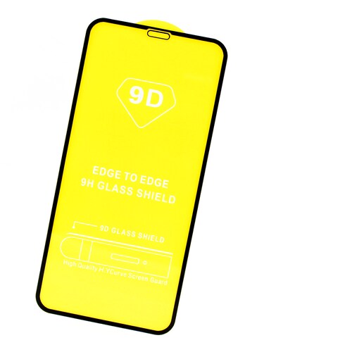 Protector de Pantalla Mica Cristal 9D para IPHONE X | IPHONE XS con Marco Color Negro