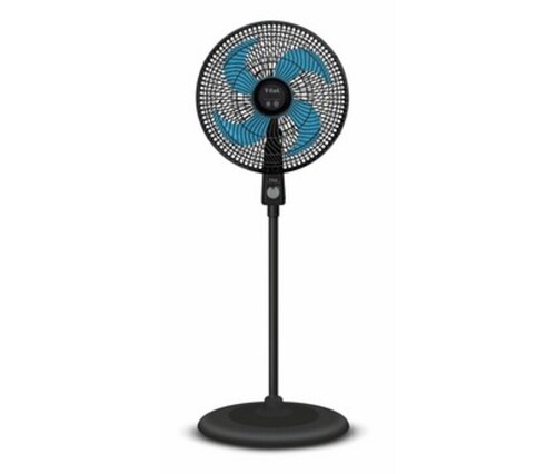 Ventilador de pie T-fal Air Maxx Repelente VE3179X0 negro con 4 aspas, 16"