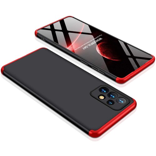 Protector de lujo fino Samsung Galaxy A72 Negro con Rojo