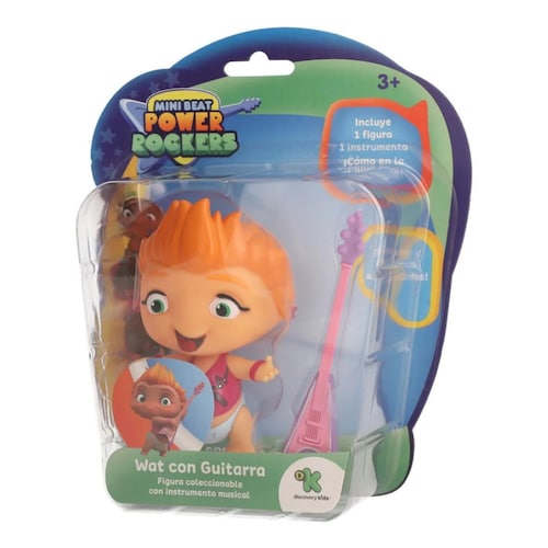 Mini Beat Power Rockers Figura Wat 10 cm + Accesorio Instrumento Musical 