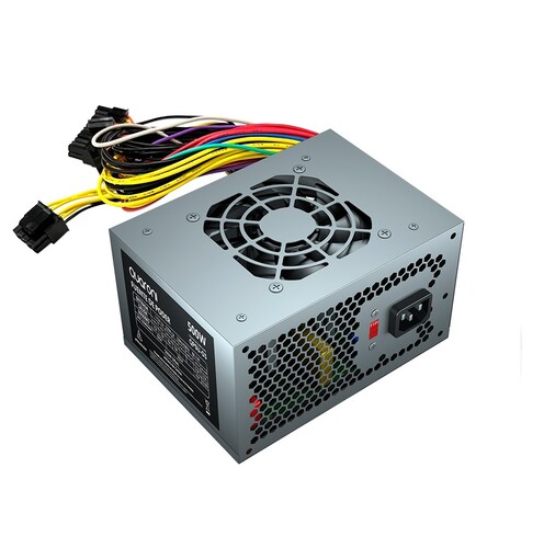 Fuente de poder Slim Quaroni QPSU-03 Potencia hasta 500W ventilador 8 cm conexión MoBo 20+4 pines 2
