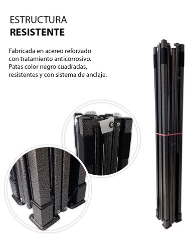 Carpa Plegable 3x3 Tipo Acordeon Color Azul