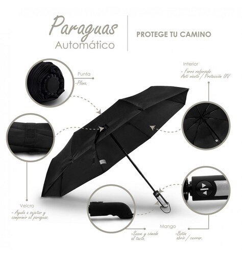 Paraguas de bolsillo sombrilla automático protección rayos UV 