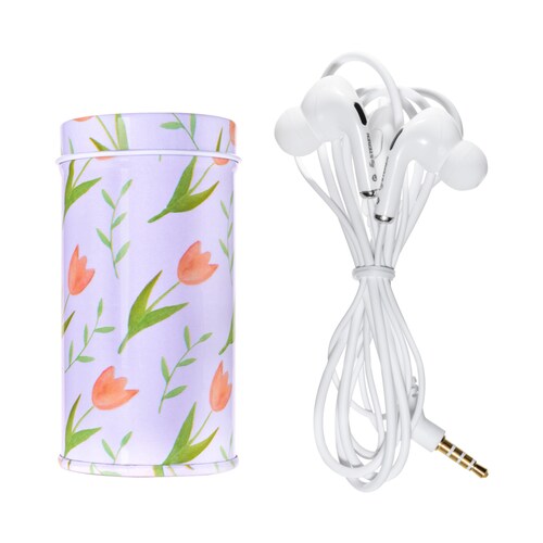 Paquete de Mini Humidificador Personal y Audífonos Manos Libres con Estuche Protector en Forma de Lata Steren