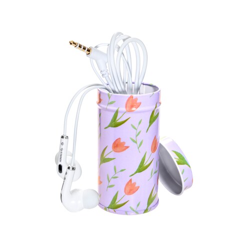 Paquete de Mini Humidificador Personal y Audífonos Manos Libres con Estuche Protector en Forma de Lata Steren
