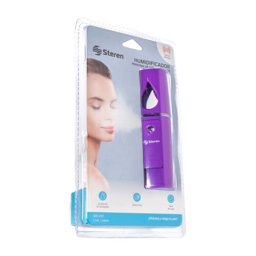 Paquete de Mini Humidificador Personal y Audífonos Manos Libres con Estuche Protector en Forma de Lata Steren