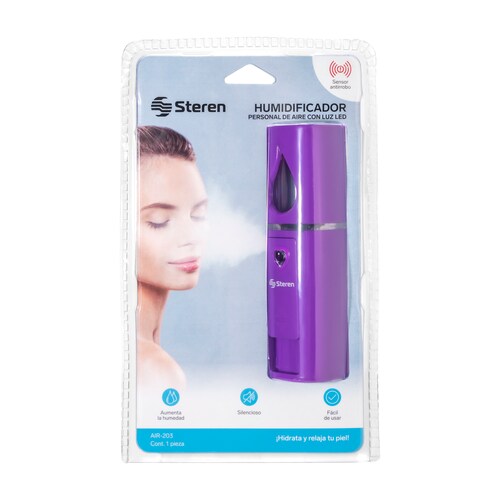 Paquete de Mini Humidificador Personal y Audífonos Manos Libres con Estuche Protector en Forma de Lata Steren