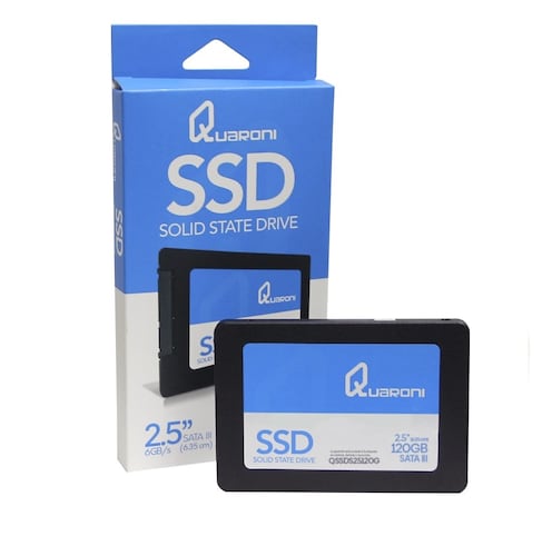 UNIDAD DE ESTADO SOLIDO SSD QUARONI 2.5 120GB SATA3 7MM LECT 410MB/S ESCRIT 170MB/S QSSDS25120G