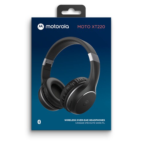 AUDÍFONOS INALÁMBRICOS OVER-EAR MOTOROLA 24HRS MOTO XT220 NEGROS