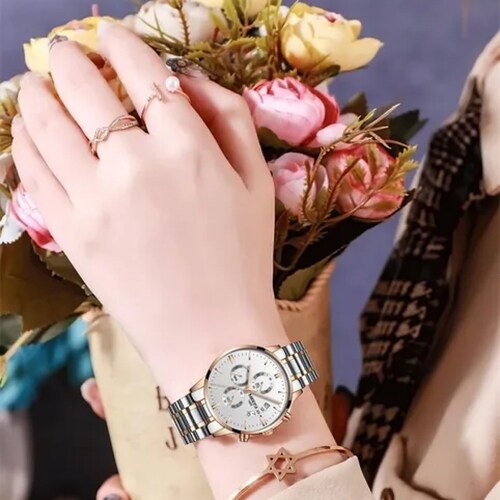 Nibosi Marca Lujo Relojes Mujer Impermeable 2309