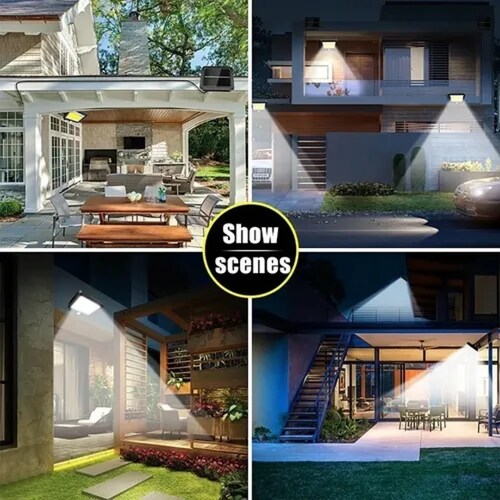 Lámpara Solar Exterior Luz Solar Impermeable Jardín 100 Led