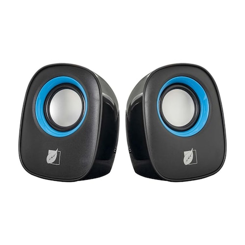 MINI BOCINAS GREEN LEAF 18-9144BK AMPLIFICADAS NEGRO/AZUL ENDY