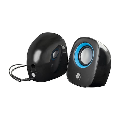 MINI BOCINAS GREEN LEAF 18-9144BK AMPLIFICADAS NEGRO/AZUL ENDY