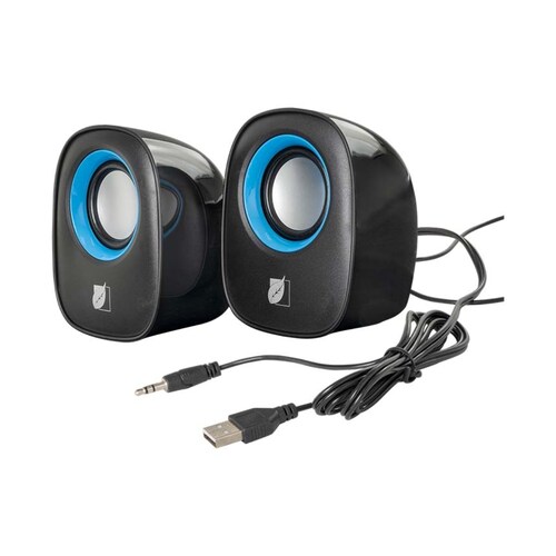 MINI BOCINAS GREEN LEAF 18-9144BK AMPLIFICADAS NEGRO/AZUL ENDY