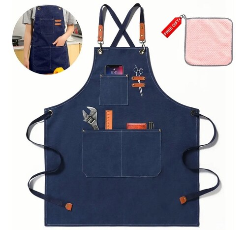 Mandil Delantal Ajustable Impermeable Multiusos Azul