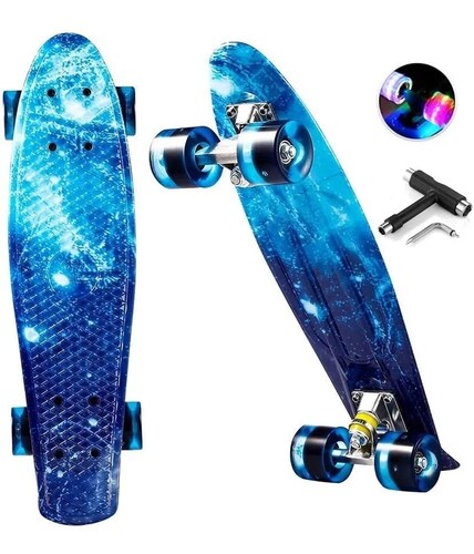 Patineta Led Con Herramienta T color Azul