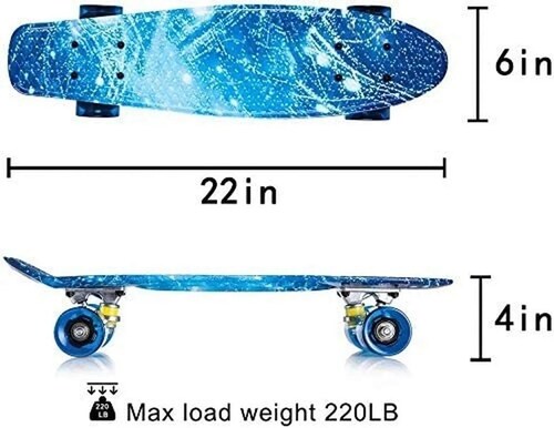 Patineta Led Con Herramienta T color Azul