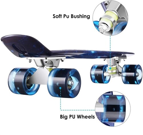 Patineta Led Con Herramienta T color Azul